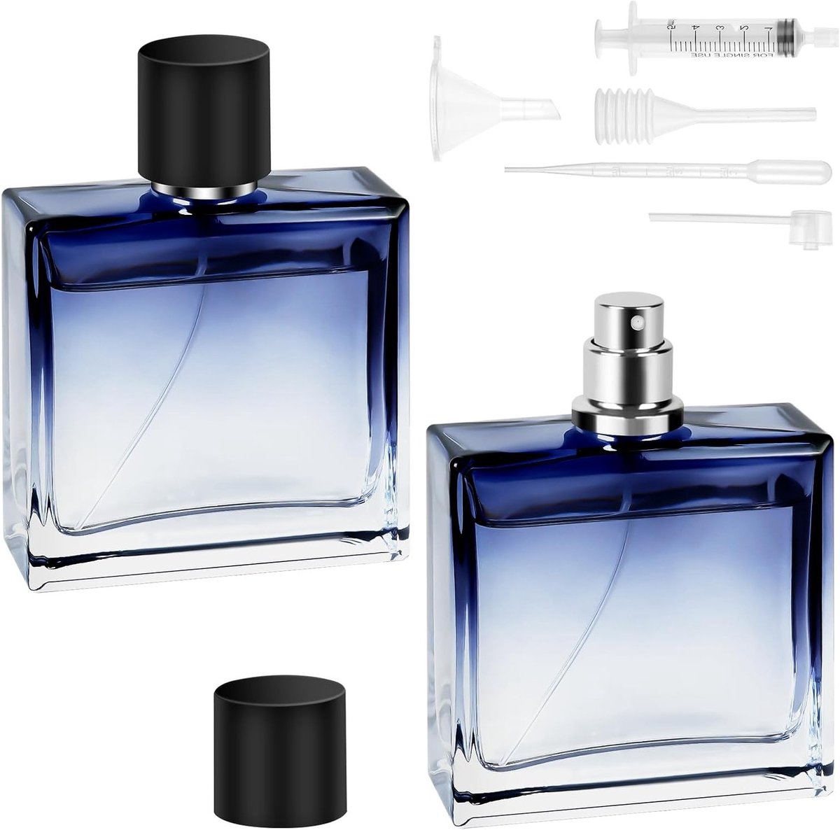 Mini Parfum Atomiser - Navulbare Sprayflessen van Duidelijk Glas, 100 ml, 2 Stuks, Perfect voor Reizen en Dagelijks Gebruik