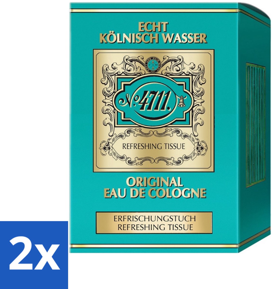 4711 - Echt Kölnisch Wasser - Original Eau De Cologne - Verfrissende Doekjes - Citroengeur - 10 Tissues - Voordeelverpakking - 2 stuks