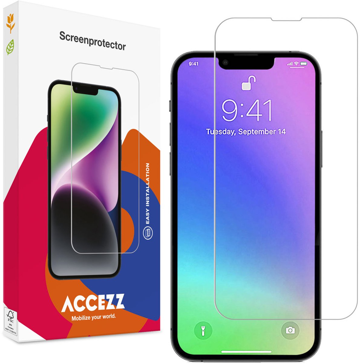 Accezz Gehard Glas Screenprotector voor de Apple iPhone 13 Mini