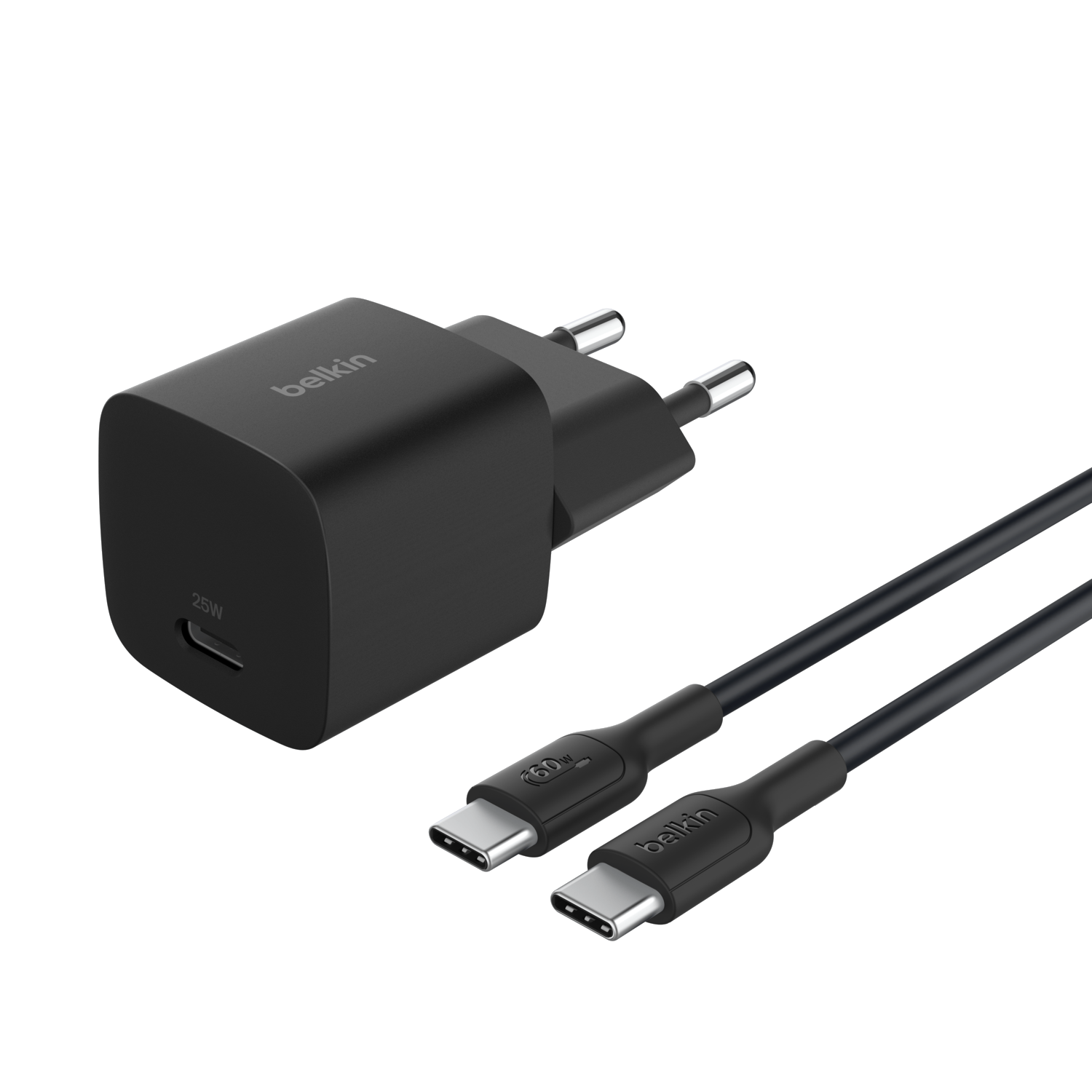 Belkin 25w Usb‑c Snellader Met Pps – Zwart (incl. 1m Kabel Incl. Kabel)