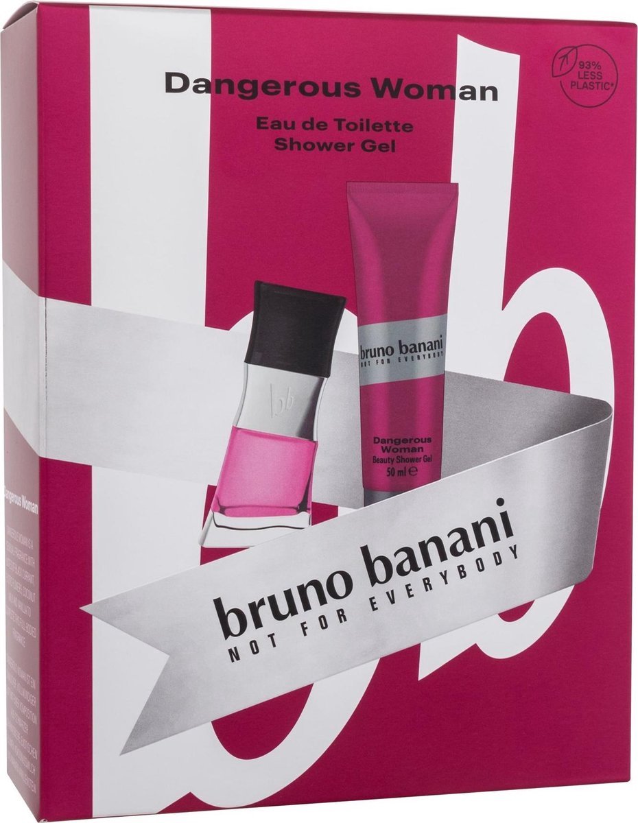 Bruno Banani Dangerous Woman, bold and feminine 30ml Eua de Toilette & 50ml showergel zeer leuk om als geschenk te geven