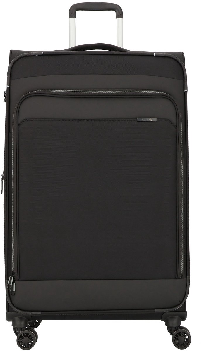 d & n Travel Line 9504 4 wielen Trolley L 76 cm met uitbreidingsplooi - Zachte bagage - TSA slot - black