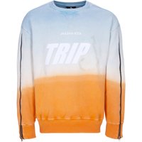 Degrade' Crewneck X Triple J lichtgewicht herensweatshirt met ronde hals cyaan/oranje