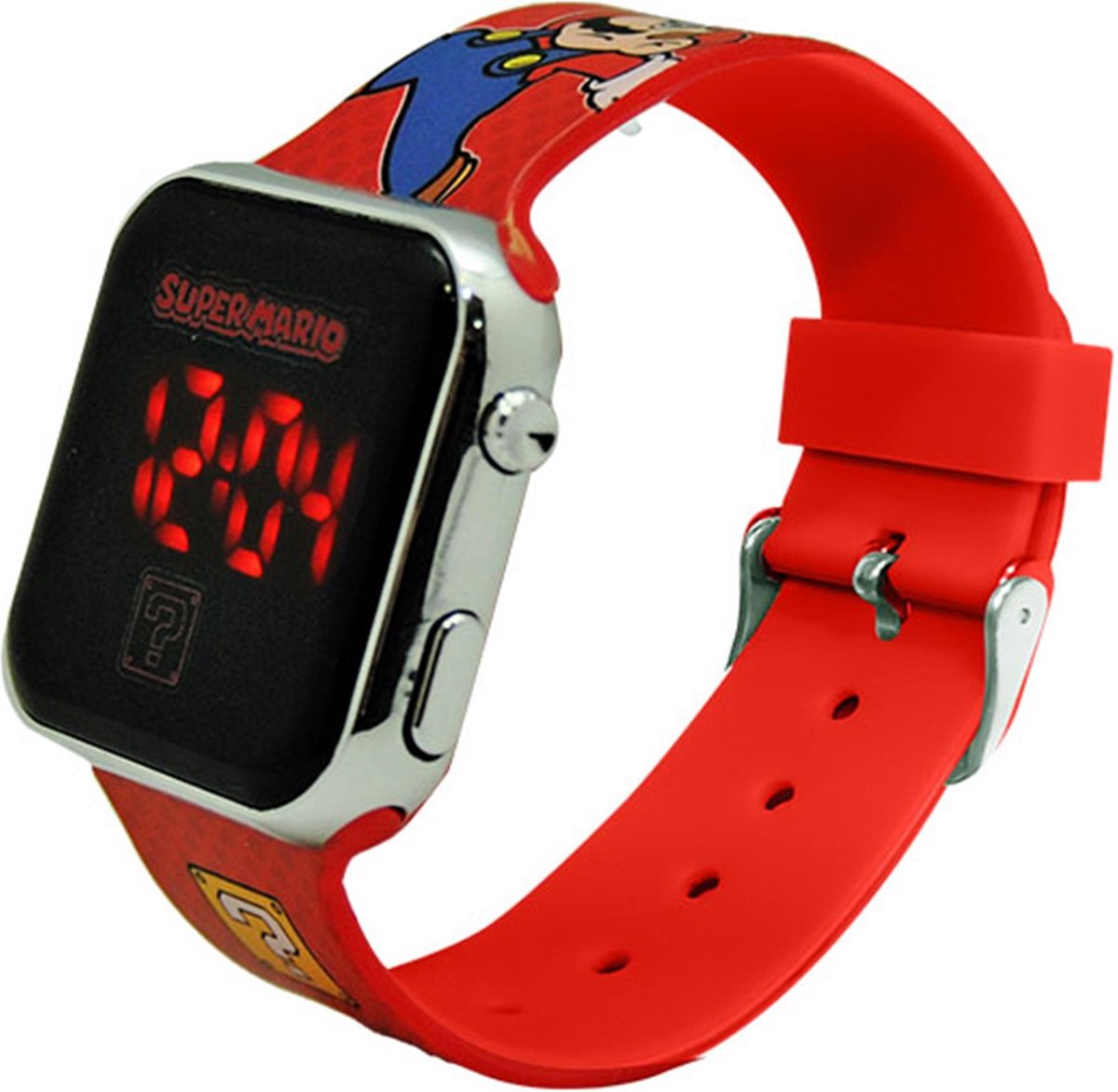 Disney 5-DIS031 Super Mario Kinderhorloge met LED Display voor datum en tijd - Rood