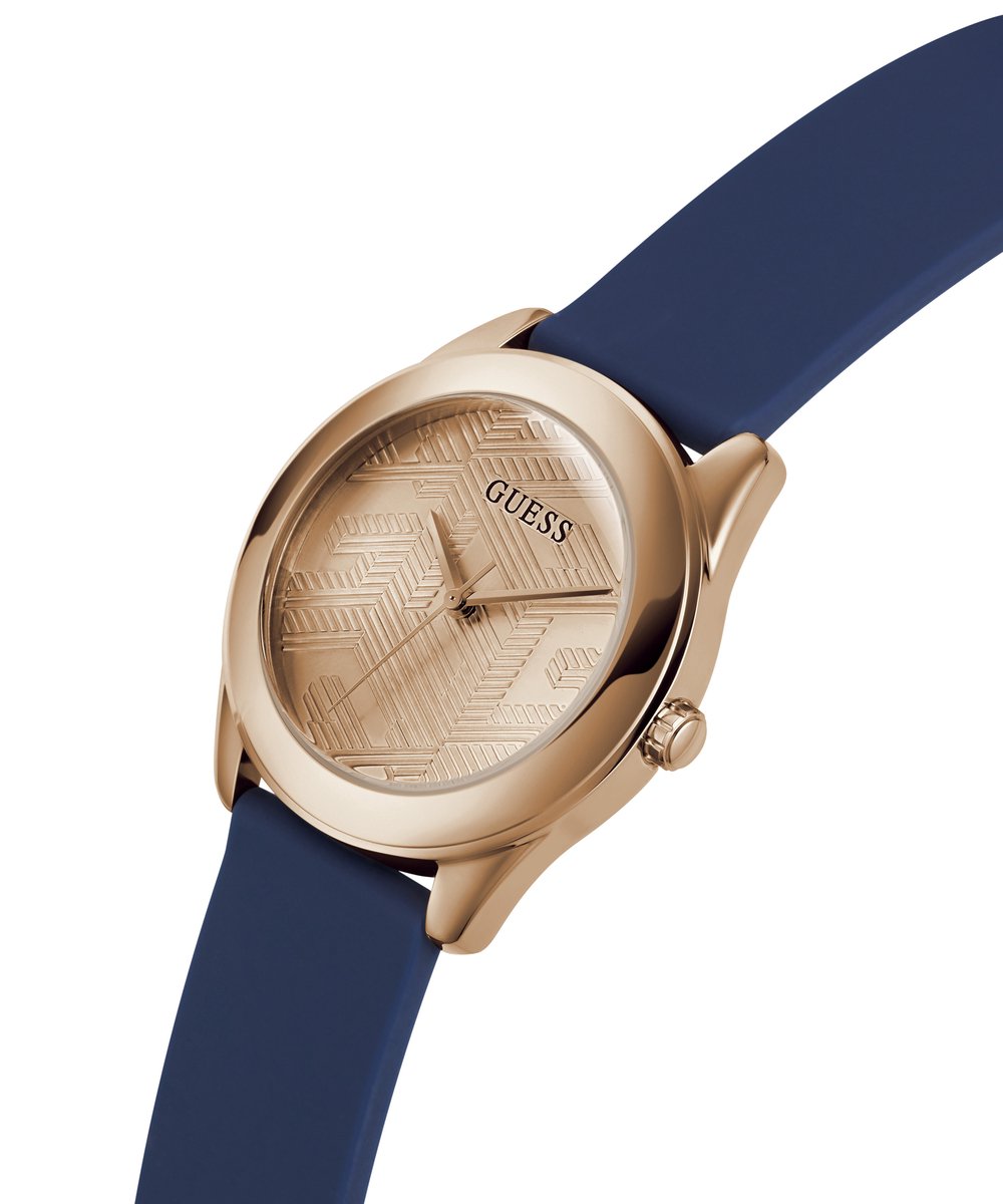 Guess Gt Cubed Quartz Analoog Blauw Kast: 100% Roestvrij Staal, Armband: 100% Siliconen 40 GW0665L2