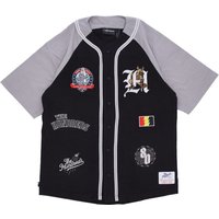 Heren League Jersey Buttons-jas zwart