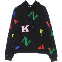 Herenhoodie met retro-logo, zwart/multi