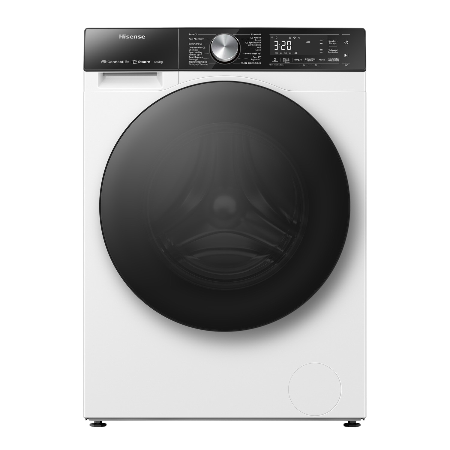 Hisense Wf5s1043bw - Wasmachine Voorlader 10.5 Kg 1400 Rpm 72 Db