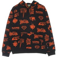 Horns Allover Hoodie Zwarte lichtgewicht herenhoodie