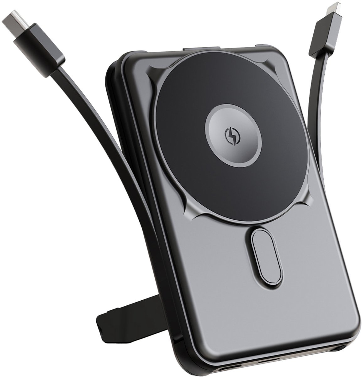 imoshion 4-in-1 MagSafe Powerbank met standaard 10.000 mAh - Power Delivery - iPhone / AirPods / Apple Watch - Zwart