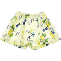 korte broek print citroenen lichtgeel meisje