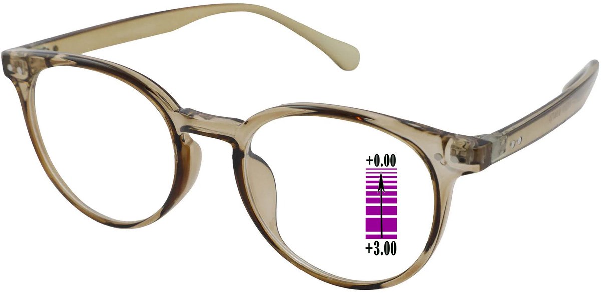 Leesbril Vista Bonita Panto Progressief-Desert Brown-+3.00