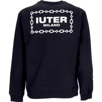 Lichtgewicht sweatshirt voor heren met ronde hals, ketting, ronde hals, zwart