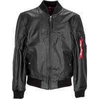 Ma-1 leren Lf zwarte herenjas