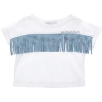 Monnalisa - T-shirt Frange Bia/celeste 9958 11C604 3206
