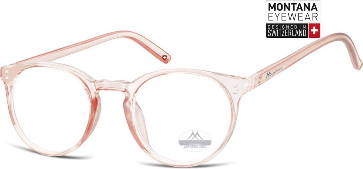 Montana Leesbril Hmr55B Roze/transparant Sterkte +2.00
