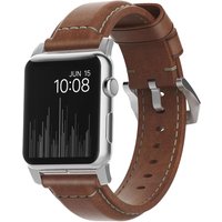 Nomad Traditional Band van leder voor de Apple Watch | 44/45/46/49 mm - Brown / Silver