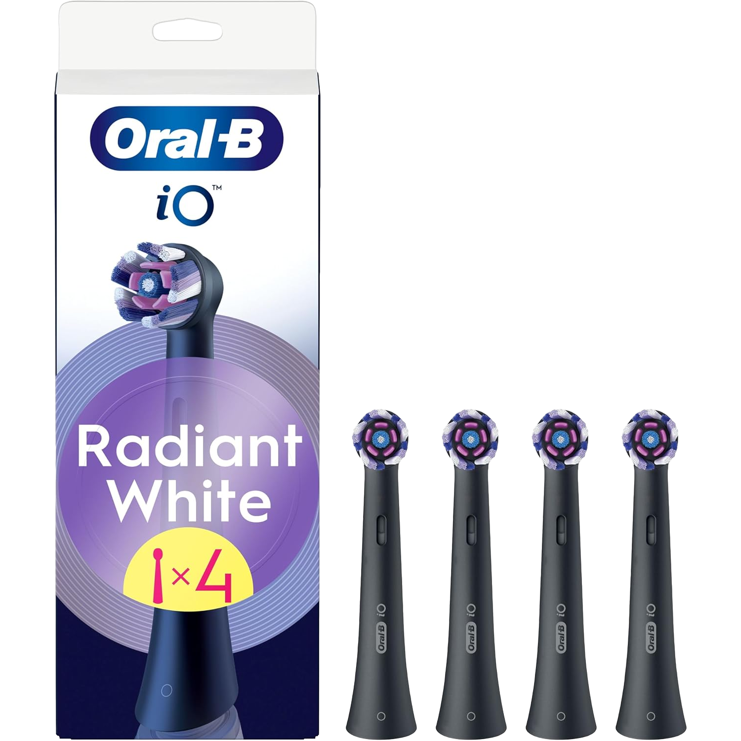 Oral-B Opzetborstels iO Radiant White Zwart - 4 stuks