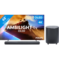Philips Ambilight 48'' OLED760 4K (2025) + JBL Bar 500 M2 Zwart