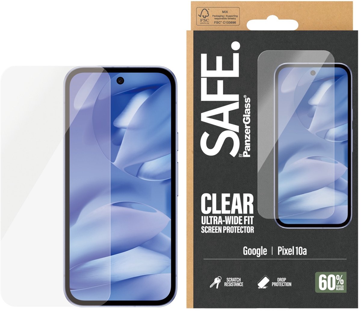 SAFE by PanzerGlass Ultra-Wide Fit Screenprotector incl. applicator voor de Google Pixel 10a