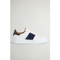 schoenen klassieke hof band man wit-blauw