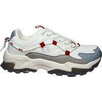 Schoenen Volwassen unisex Iceberg Sportschoenen. Lederen bovenkant, suede inzetstukken. Rode details.
