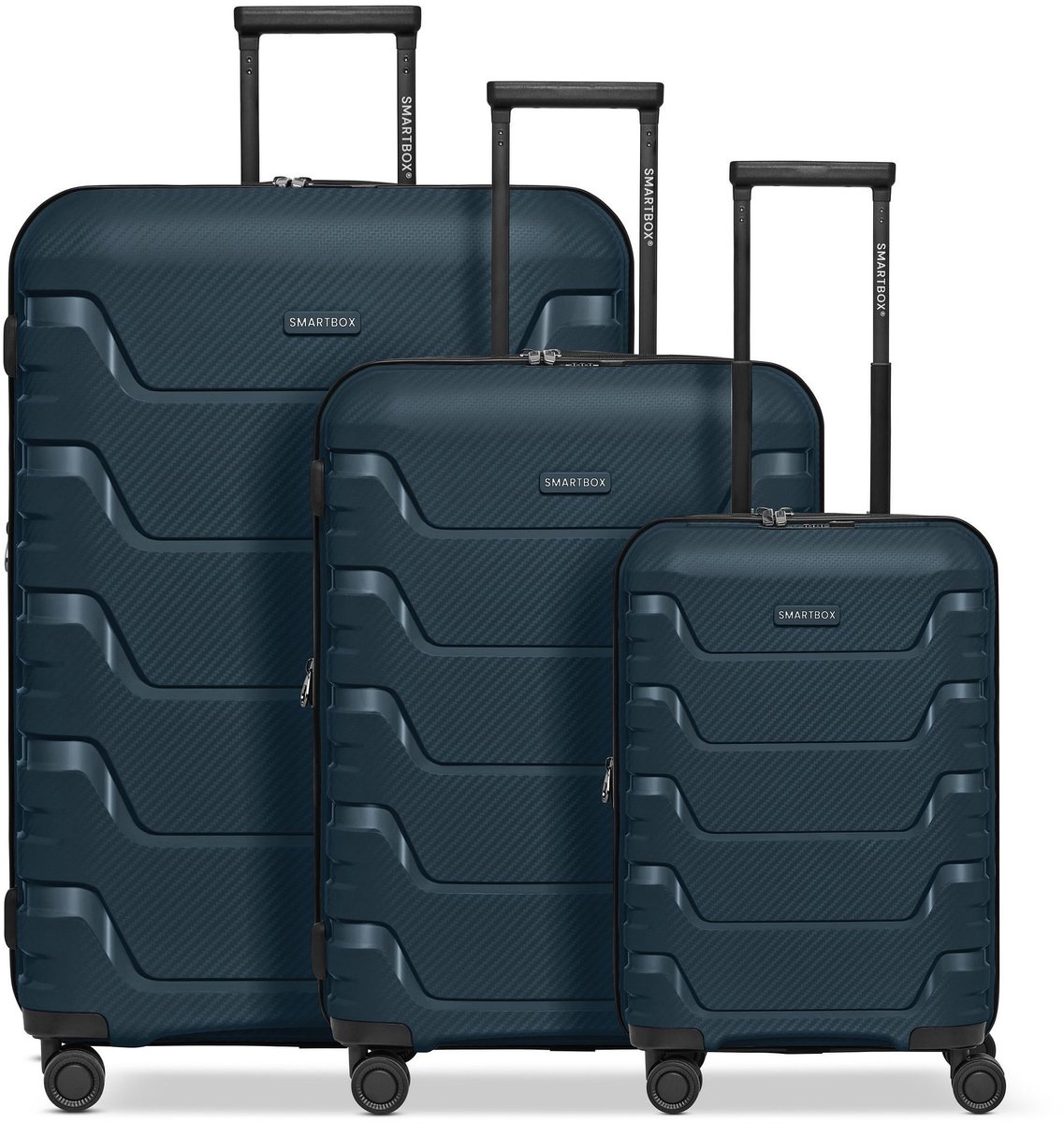 Smartbox Edition 01 4 wielen Kofferset 3-delig met uitbreidingsplooi - Harde bagage - TSA slot - navy
