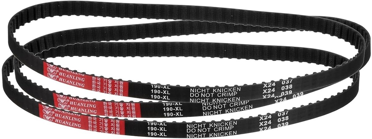 Tandriemen Set - Rubberen Riemen - 3D Printer Onderdelen - Hoge Kwaliteit Rubber - 10mm Breed 5.08mm Pitch - Zwart