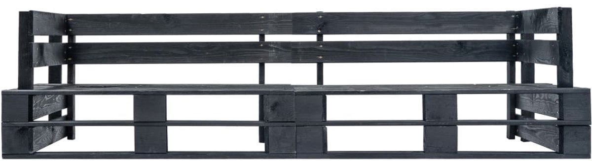 Tuinbank | Tuinbankje | Buitenbank | Tuinstoel 2-zits pallet hout zwart